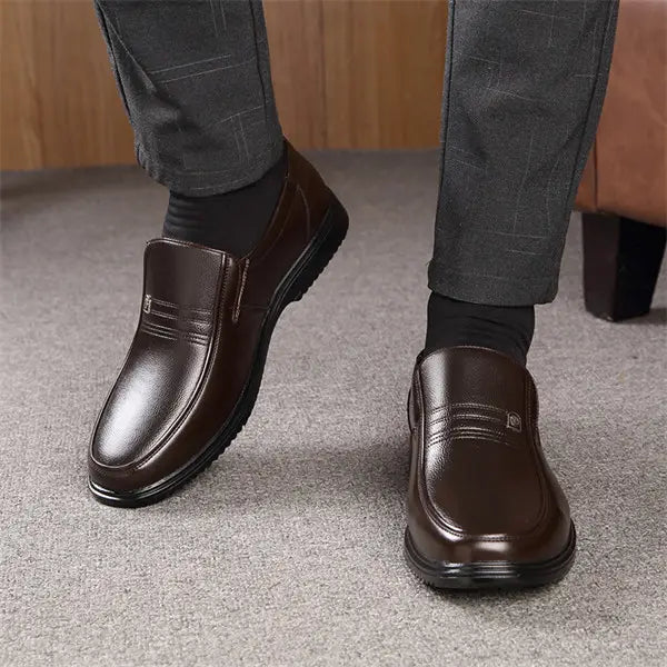 Mocassins décontractés confortables effet cuir pour hommes, à semelle souple