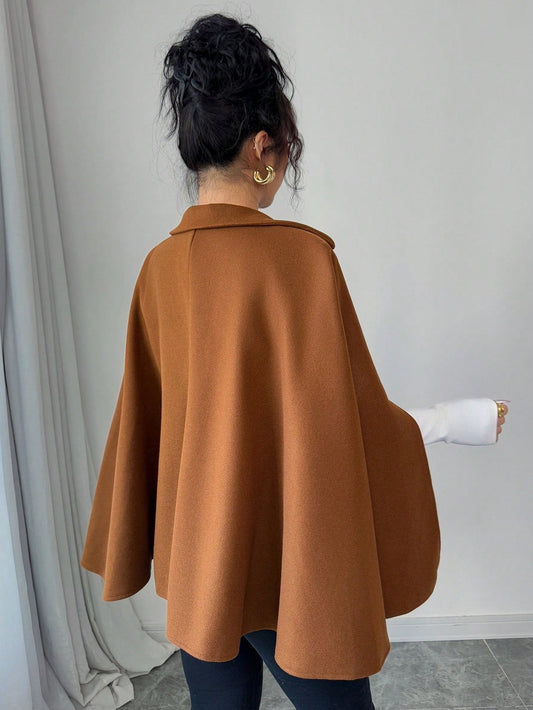 Veste Capelet Élégante Couleur Café