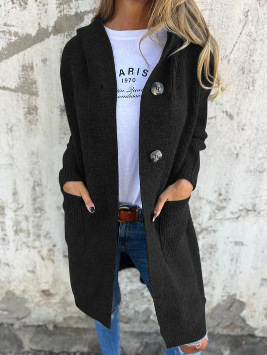 Gilet long classique en maille pour femme