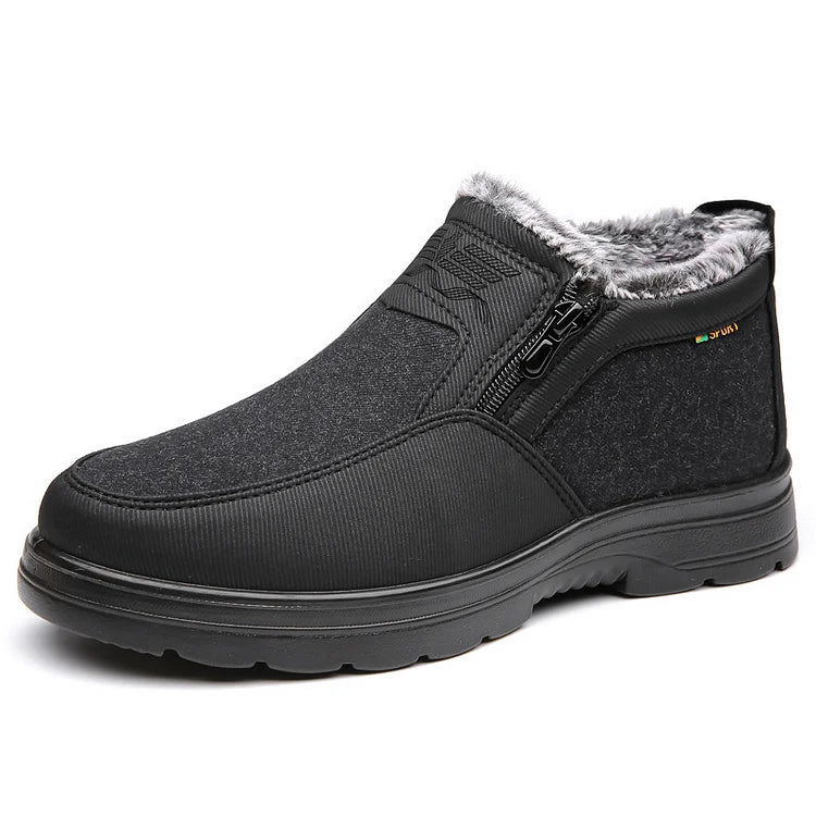Bottes de neige chaudes pour hommes, résistantes à l’eau et antidérapantes, en polaire d'hiver