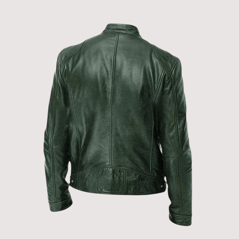 Veste de Motard Classique en Effet Cuir pour Homme