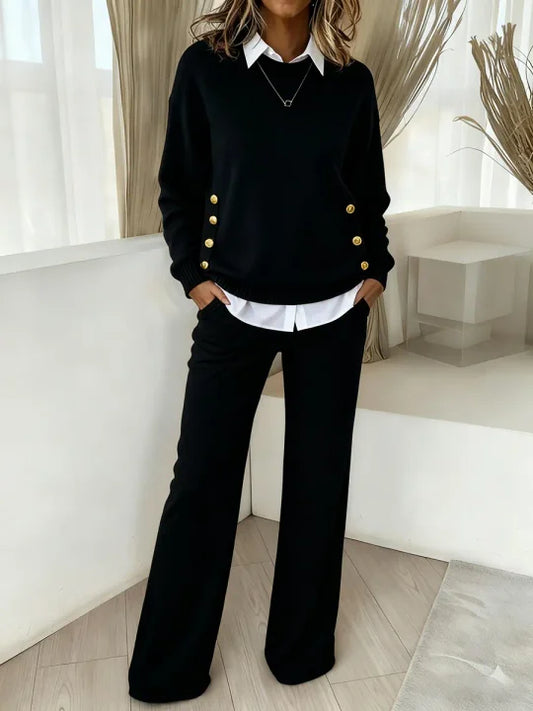 Ensemble deux pièces élégant pour femme : sweat-shirt et pantalon