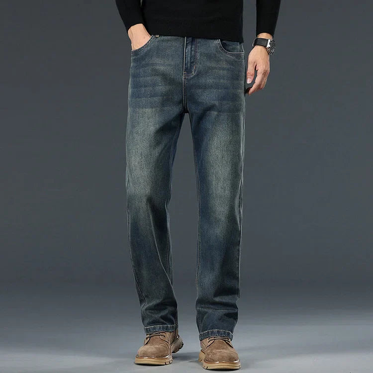 Jean en denim stretch taille mi-haute pour homme