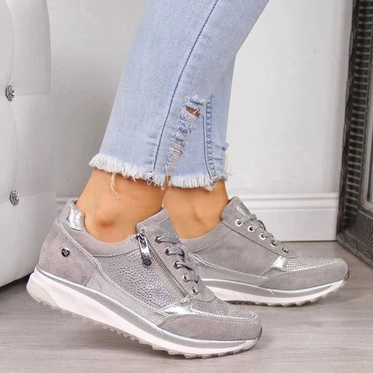Baskets confortables et de soutien à fermeture éclair pour femmes