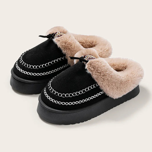 Pantoufles chaudes en velours pour femmes