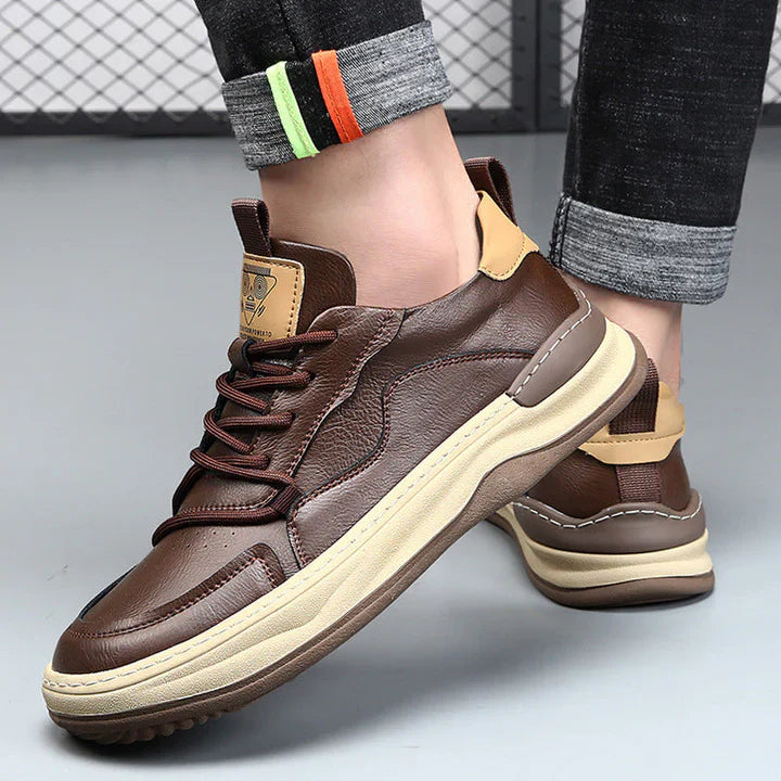 Baskets rembourrées effet cuir pour hommes
