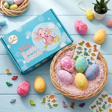 Coffret d'œufs de bain surprise dinosaures pour enfants