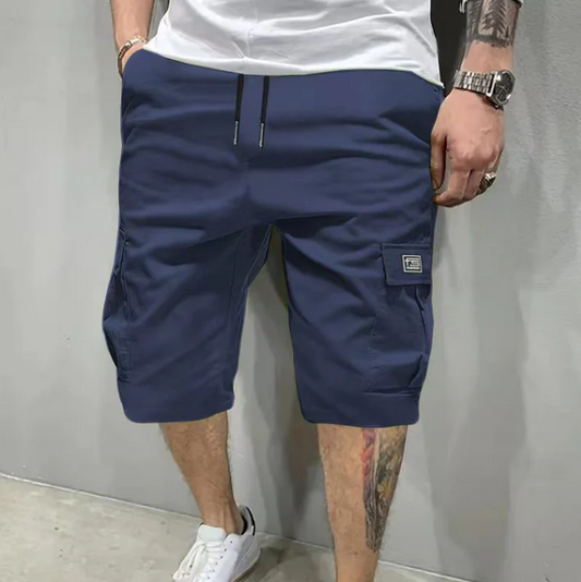 Short cargo pour homme à cordon de serrage et poches multiples