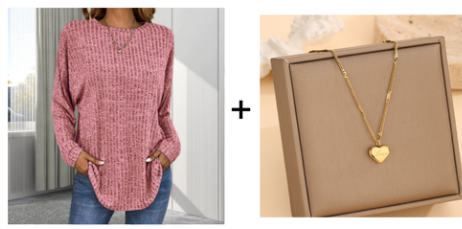 Haut en maille à manches longues pour femme, coupe ample et douce