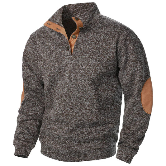 Pull moderne en maille à col boutonné