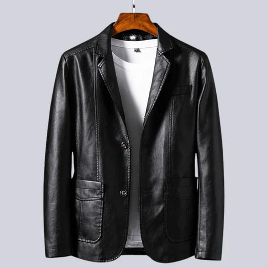 Veste Légère en Effet Cuir pour Homme avec Doublure en Coton