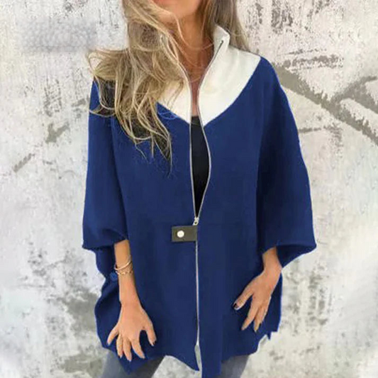 Veste décontractée à col montant et demi-zip pour femme