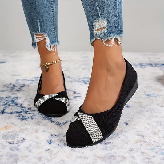 Chaussures compensées légères à strass pour femmes