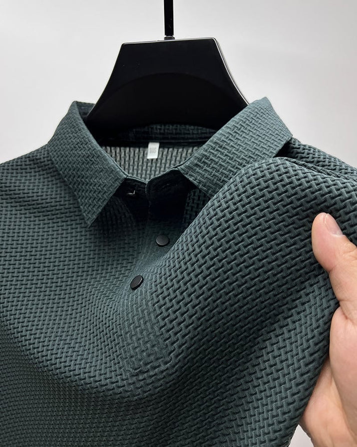 Polo à manches courtes pour homme avec détails en maille respirante