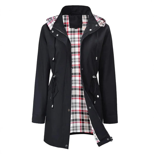 💗🧥Veste imperméable à carreaux pour femme 🍃
