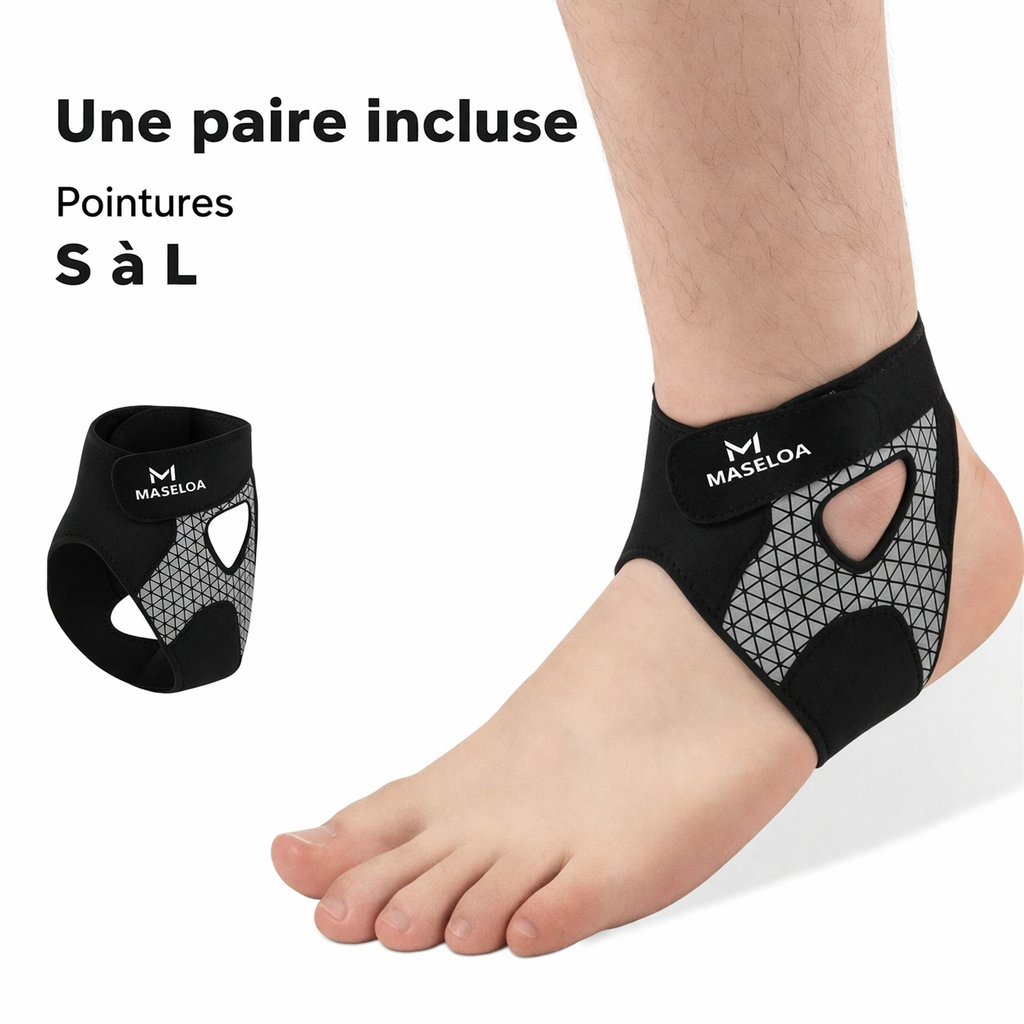 Manchon de soutien élastique pour cheville avec sangle réglable ( 2 Pièces )