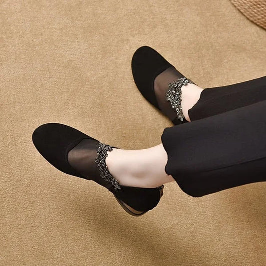 Chaussures compensées à plateforme en maille respirante pour femmes