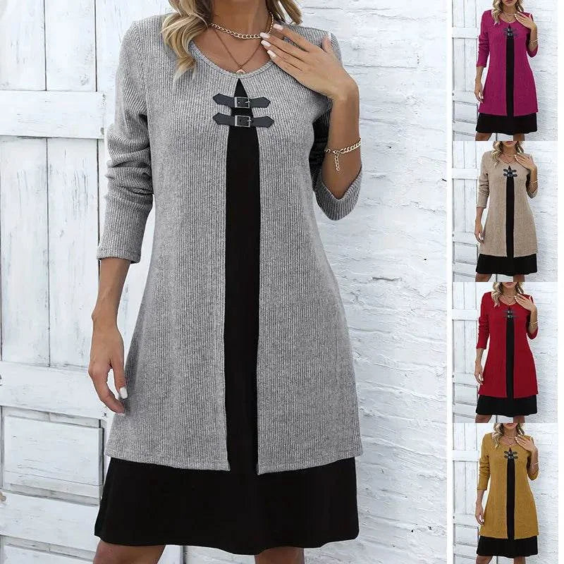 Robe élégante à manches longues pour femme