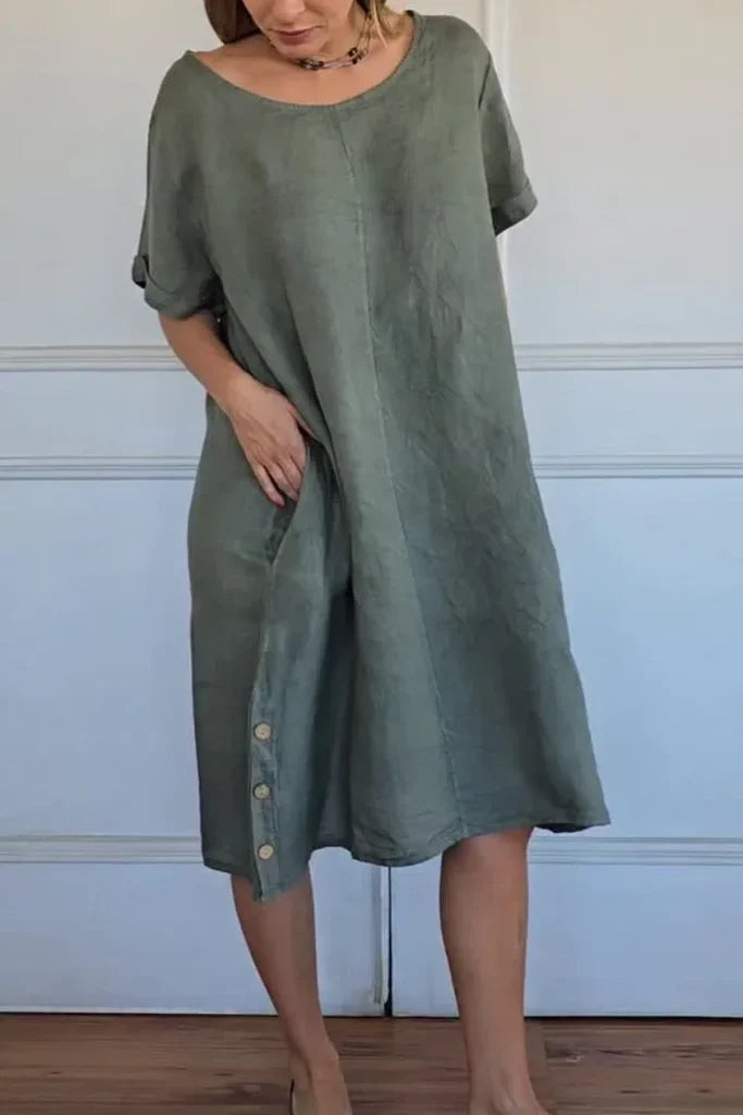 Robe d'été Elowyn en lin mélangé pour femme