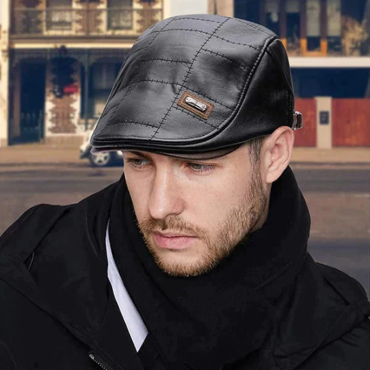 Béret vintage pour homme effet cuir