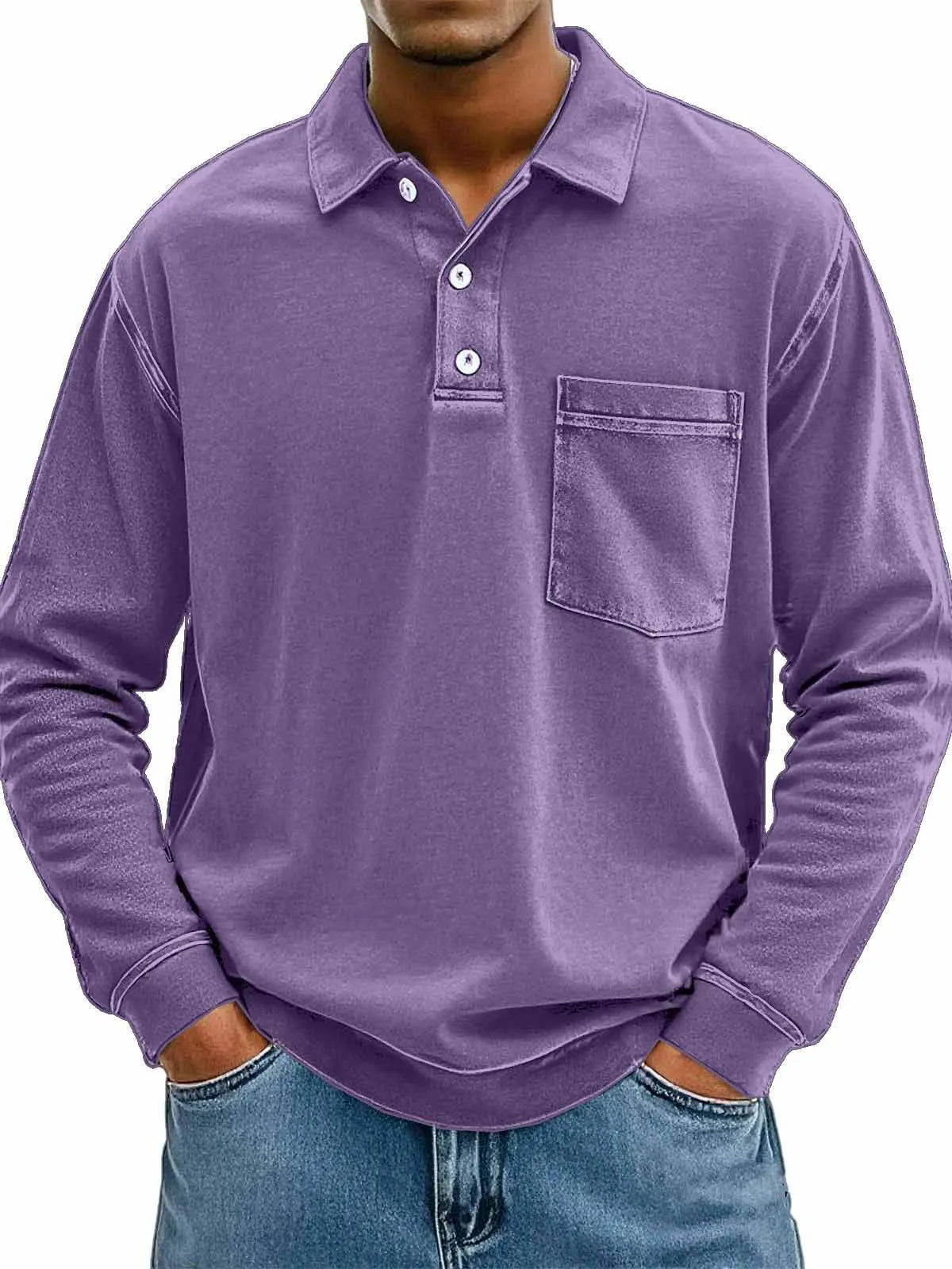 Chemise à manches longues pour homme avec poches
