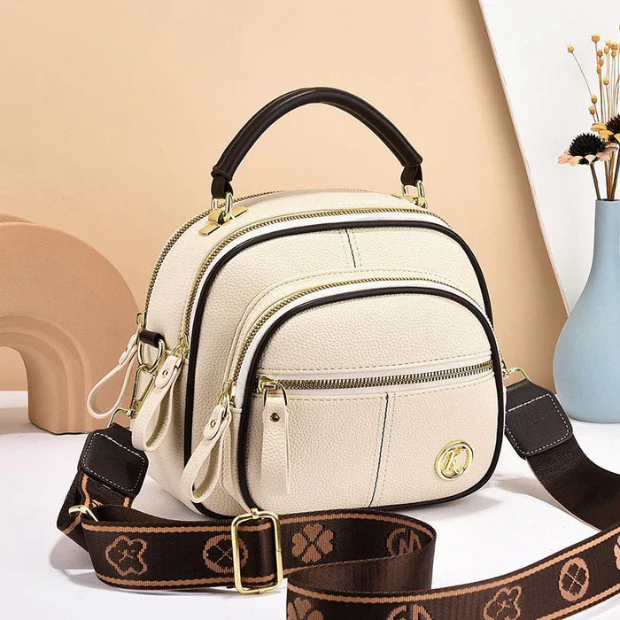Sac Bandoulière Femme Classique en Similicuir PU à Compartiments Multiples