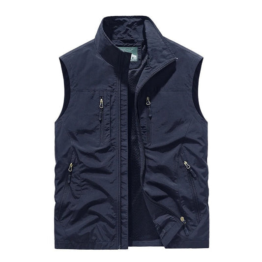 Veste sans manches utilitaire oversize pour homme, à poches multiples
