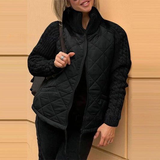 Veste patchwork à manches tricotées