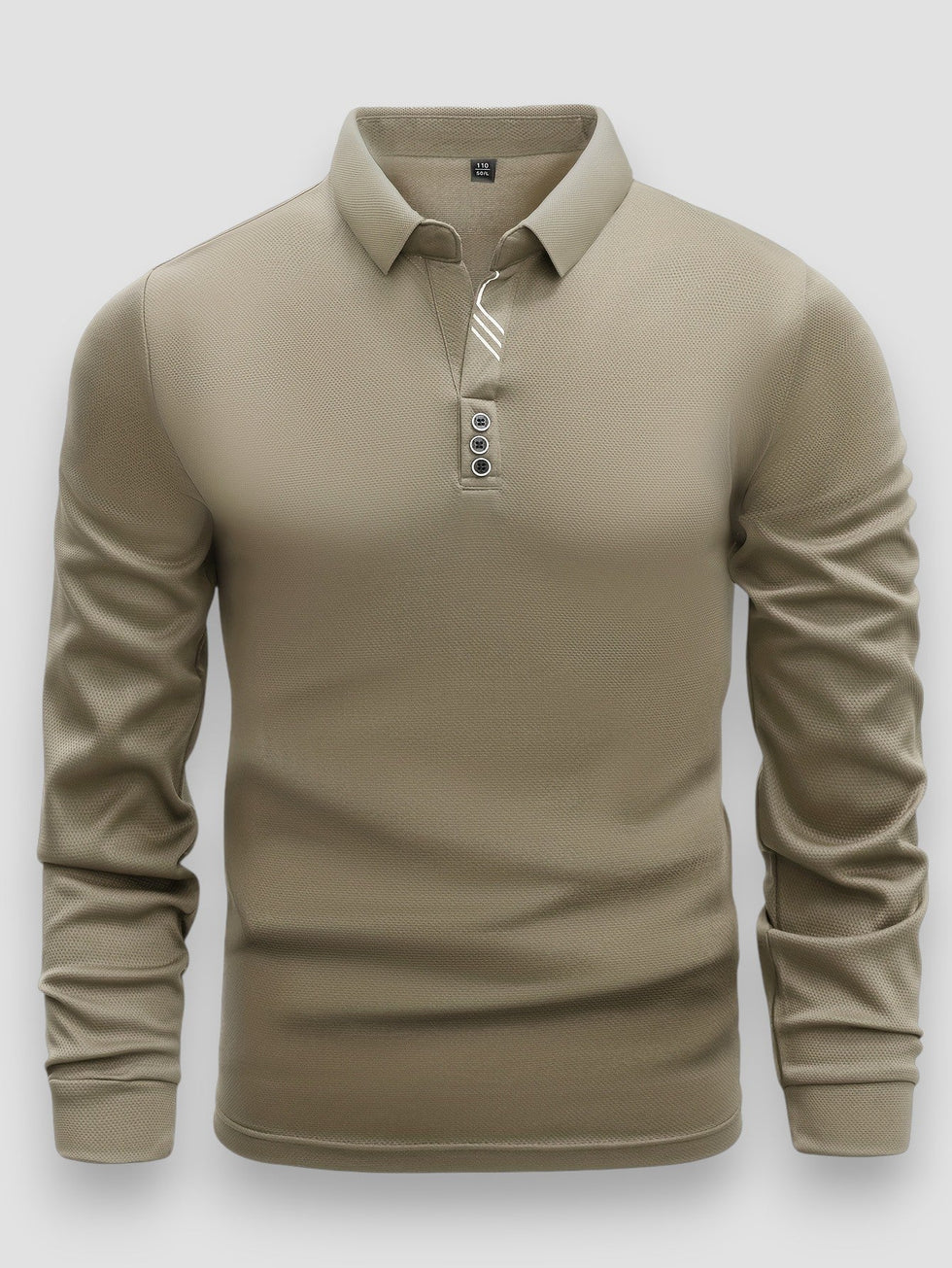 Polo texturé à manches longues pour homme