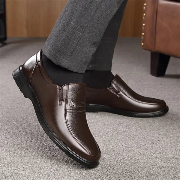 Mocassins décontractés confortables effet cuir pour hommes, à semelle souple