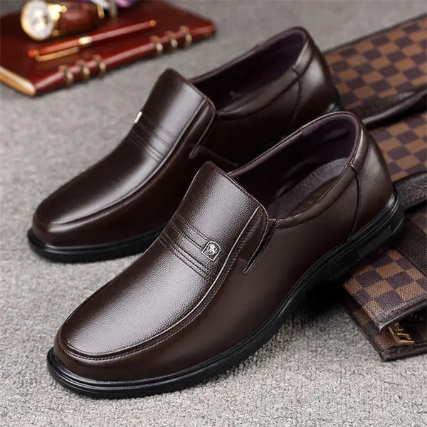 Mocassins décontractés confortables effet cuir pour hommes, à semelle souple