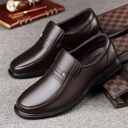 Mocassins décontractés confortables effet cuir pour hommes, à semelle souple