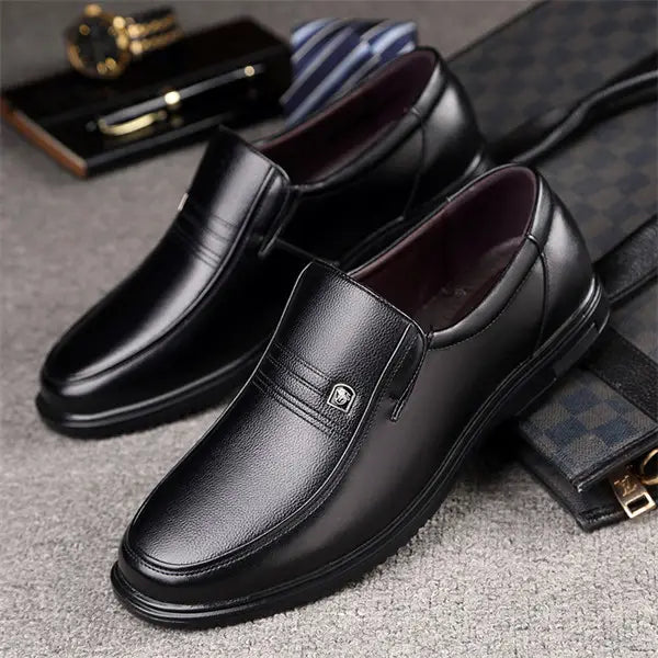 Mocassins décontractés confortables effet cuir pour hommes, à semelle souple