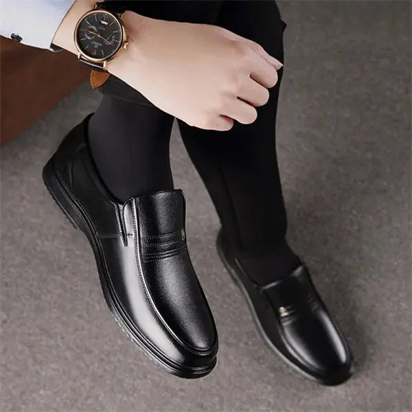 Mocassins décontractés confortables effet cuir pour hommes, à semelle souple