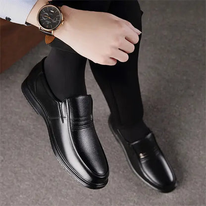 Mocassins décontractés confortables effet cuir pour hommes, à semelle souple