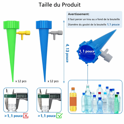 Piquets d'irrigation goutte à goutte réglables pour l'arrosage des plantes en bouteille
