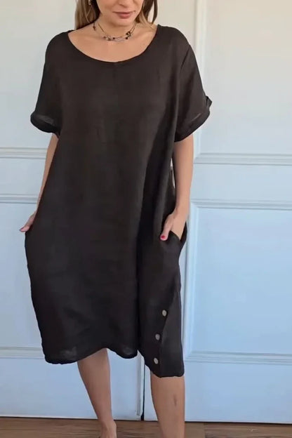 Robe d'été Elowyn en lin mélangé pour femme