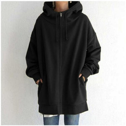 Pull à capuche zippé automne/hiver pour femme