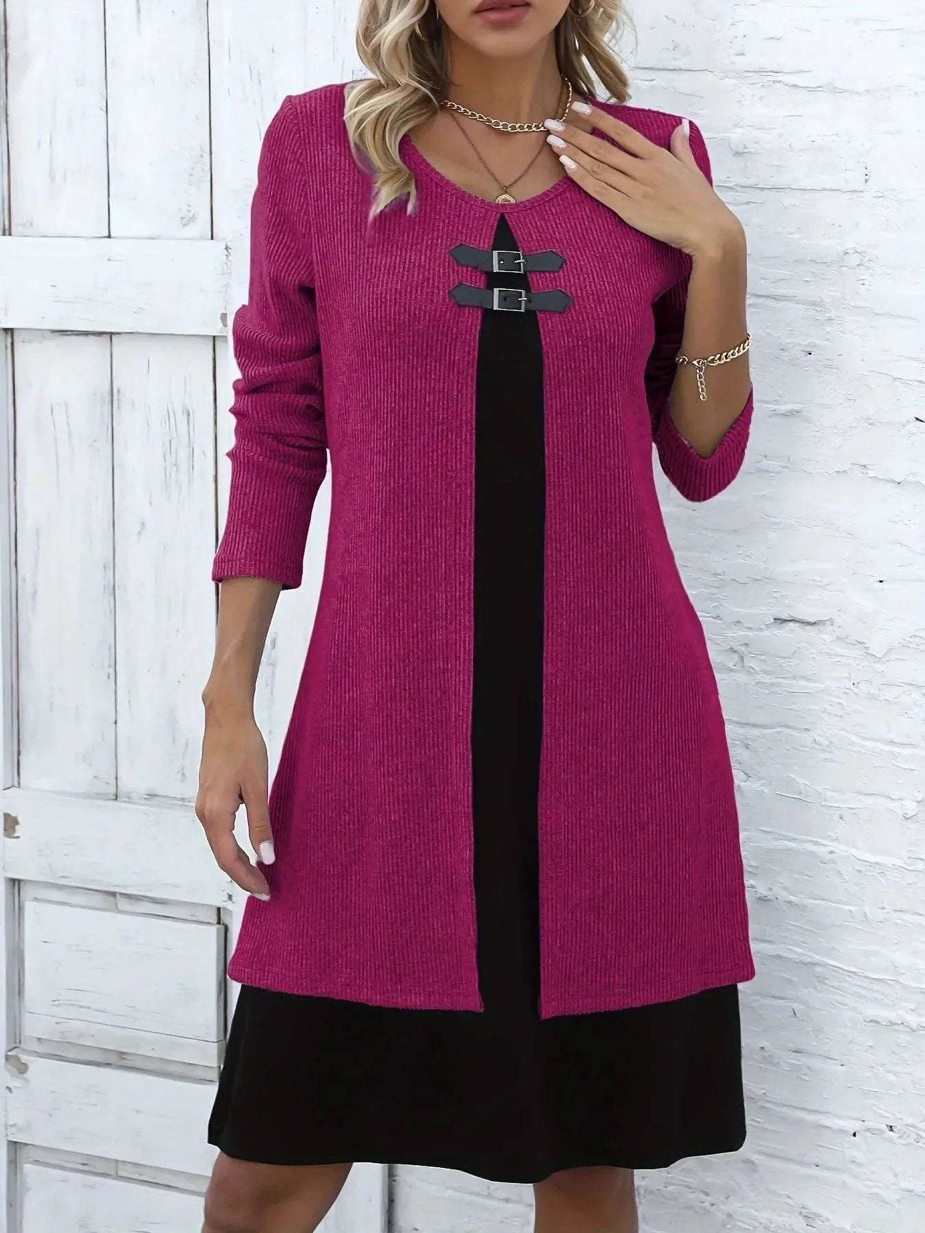Robe élégante à manches longues pour femme