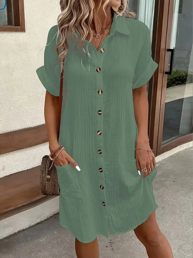 🔥👗Robe-chemise minimaliste pour femme