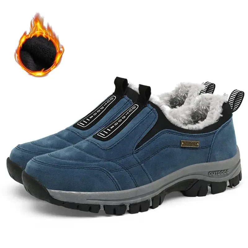 Chaussures de Marche d’Hiver Confort à Soutien Ergonomique pour Hommes, Doublées en Polaire et Faciles à Enfiler