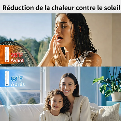 Film réfléchissant unidirectionnel pour vitres avec kit d'installation à faire soi-même