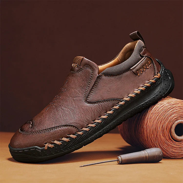 Chaussures de marche sans lacets effet cuir pour hommes