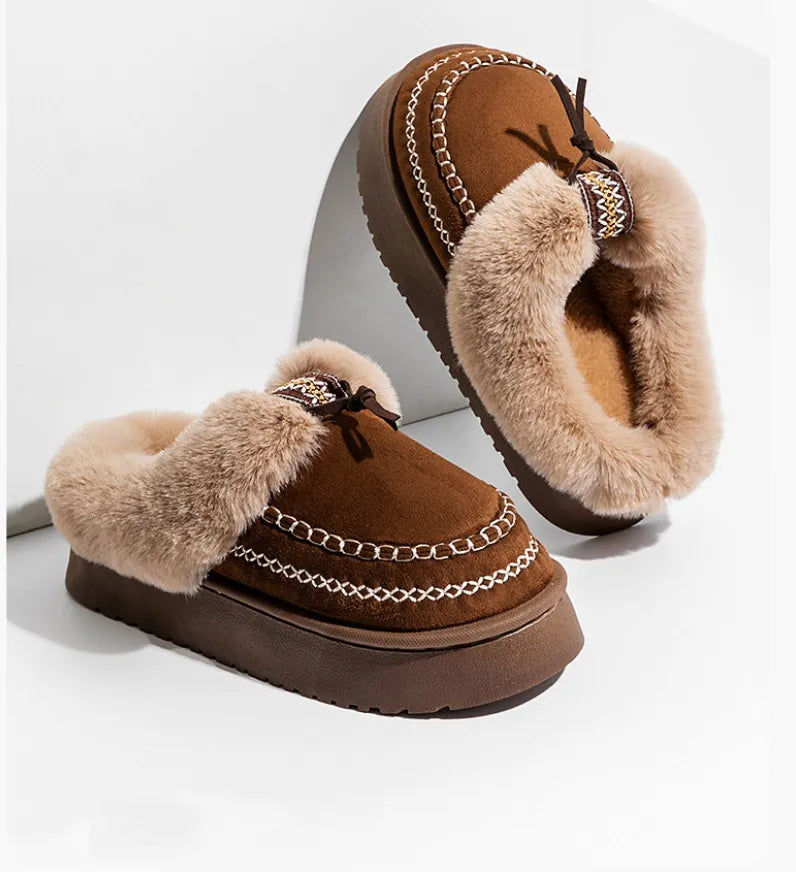 Pantoufles chaudes en velours pour femmes