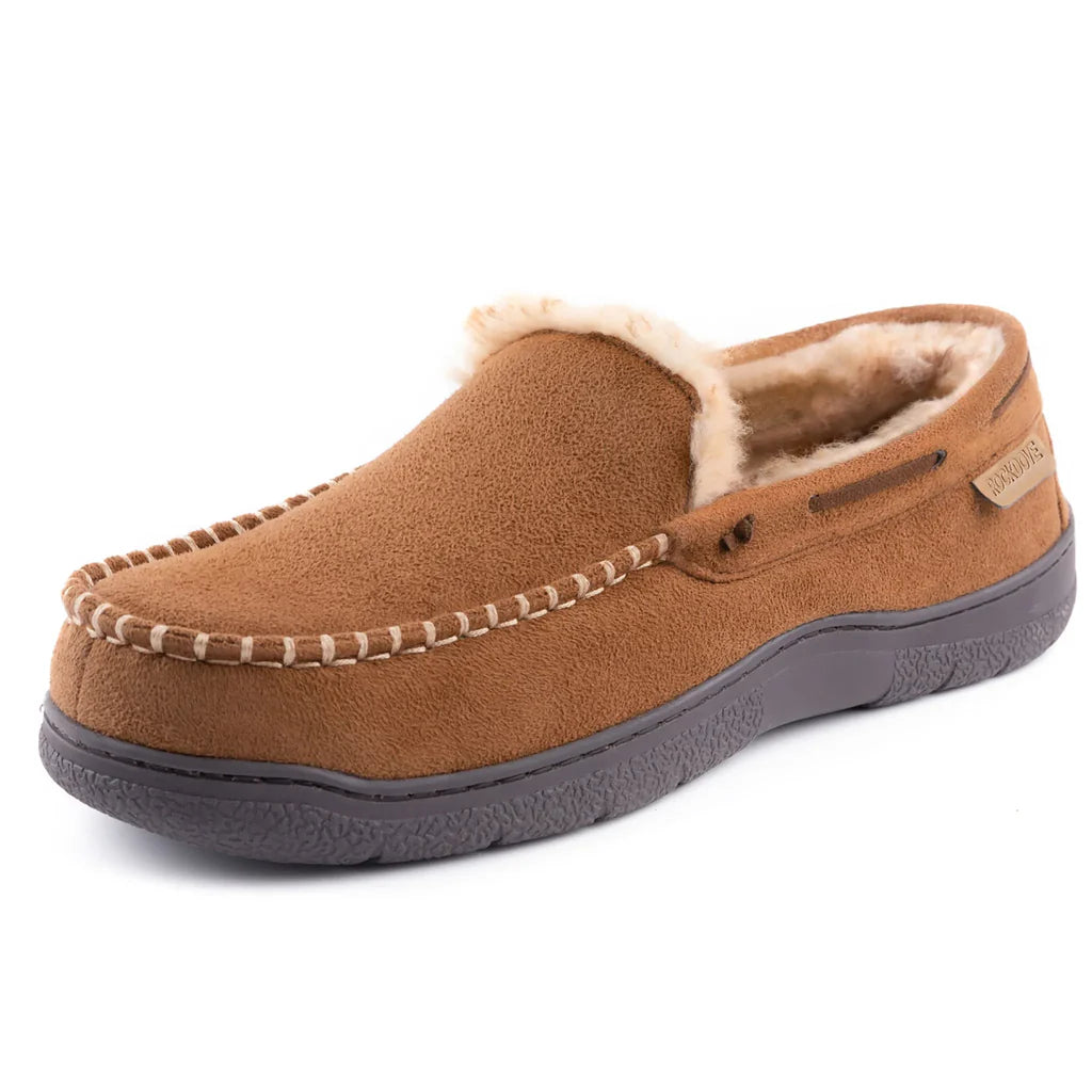 Mocassins d'hiver chauds pour hommes, doublés en polaire