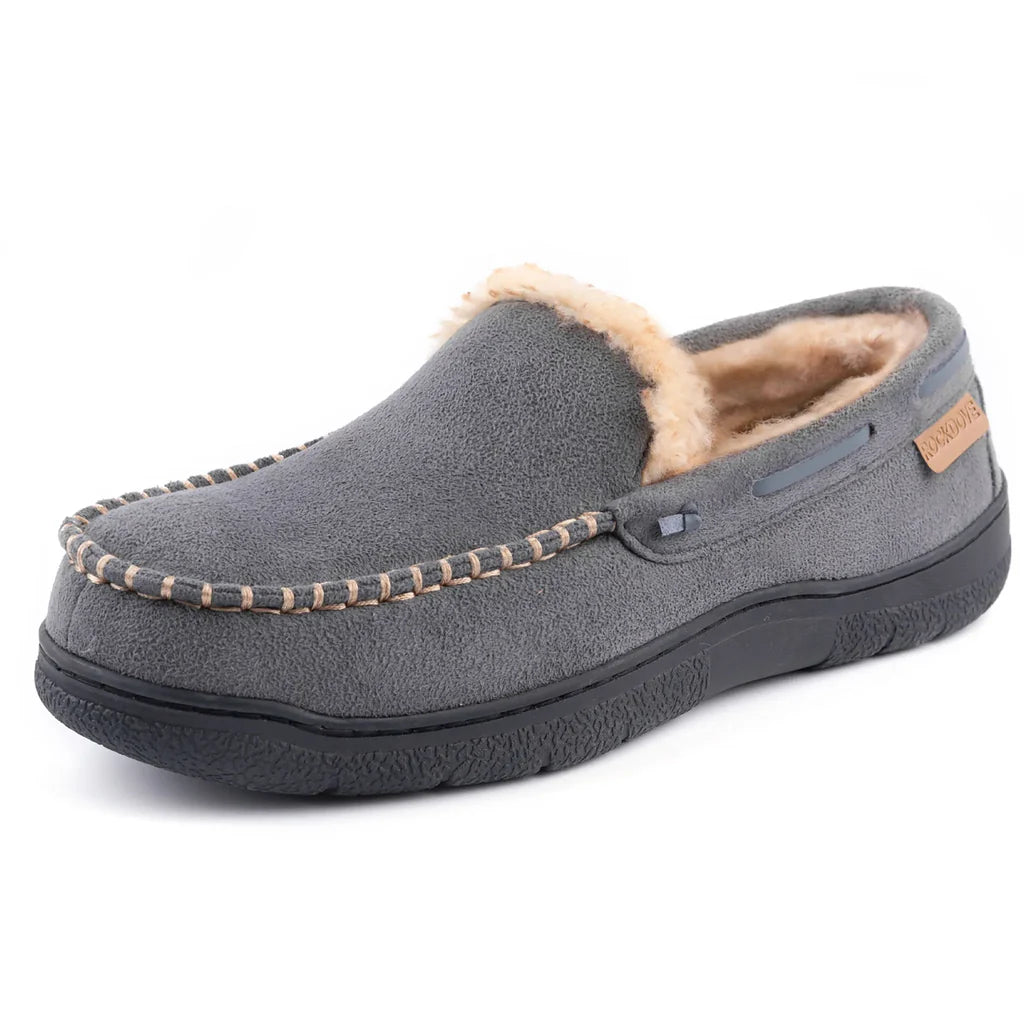 Mocassins d'hiver chauds pour hommes, doublés en polaire