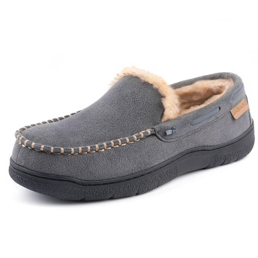 Mocassins d'hiver chauds pour hommes, doublés en polaire