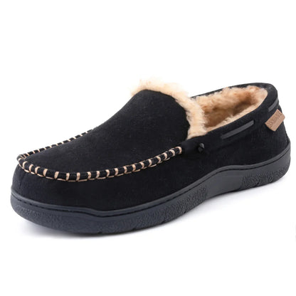 Mocassins d'hiver chauds pour hommes, doublés en polaire