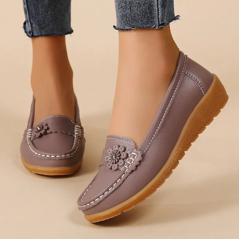 Chaussures confortables à semelle souple pour femmes – Effet Cuir