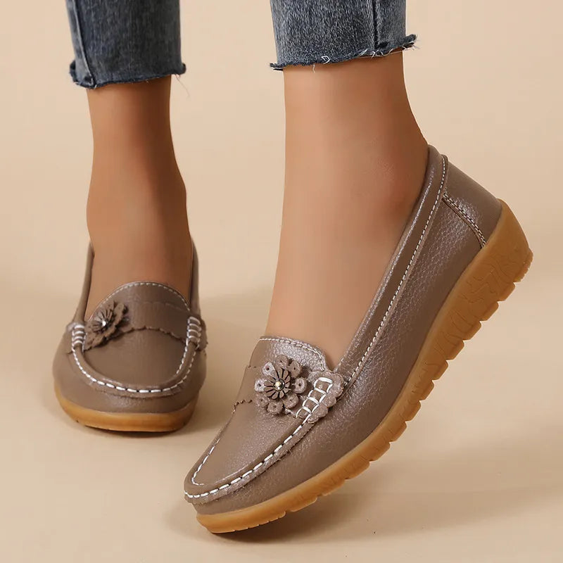 Chaussures confortables à semelle souple pour femmes – Effet Cuir
